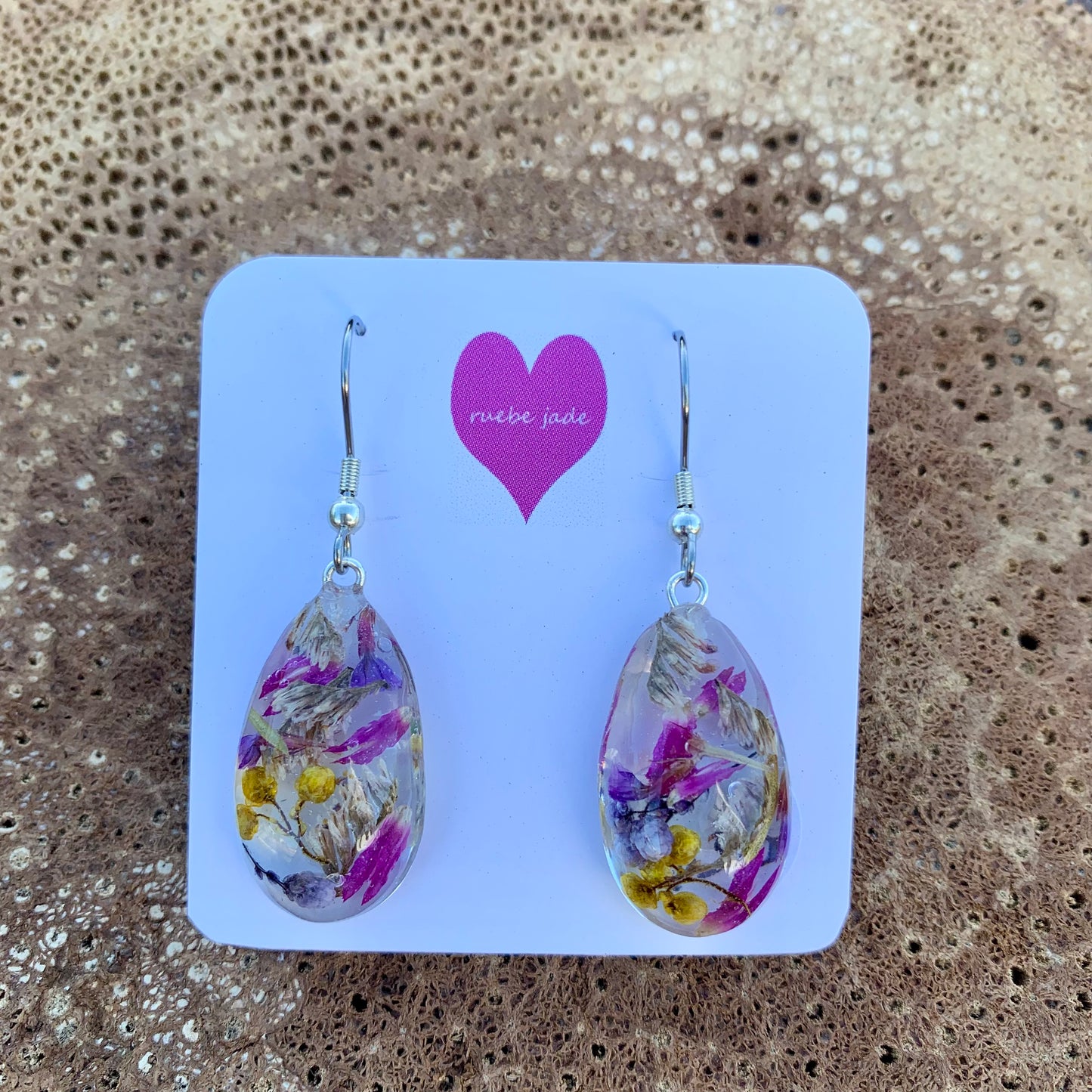 Droplet Dangle Flower Earrings