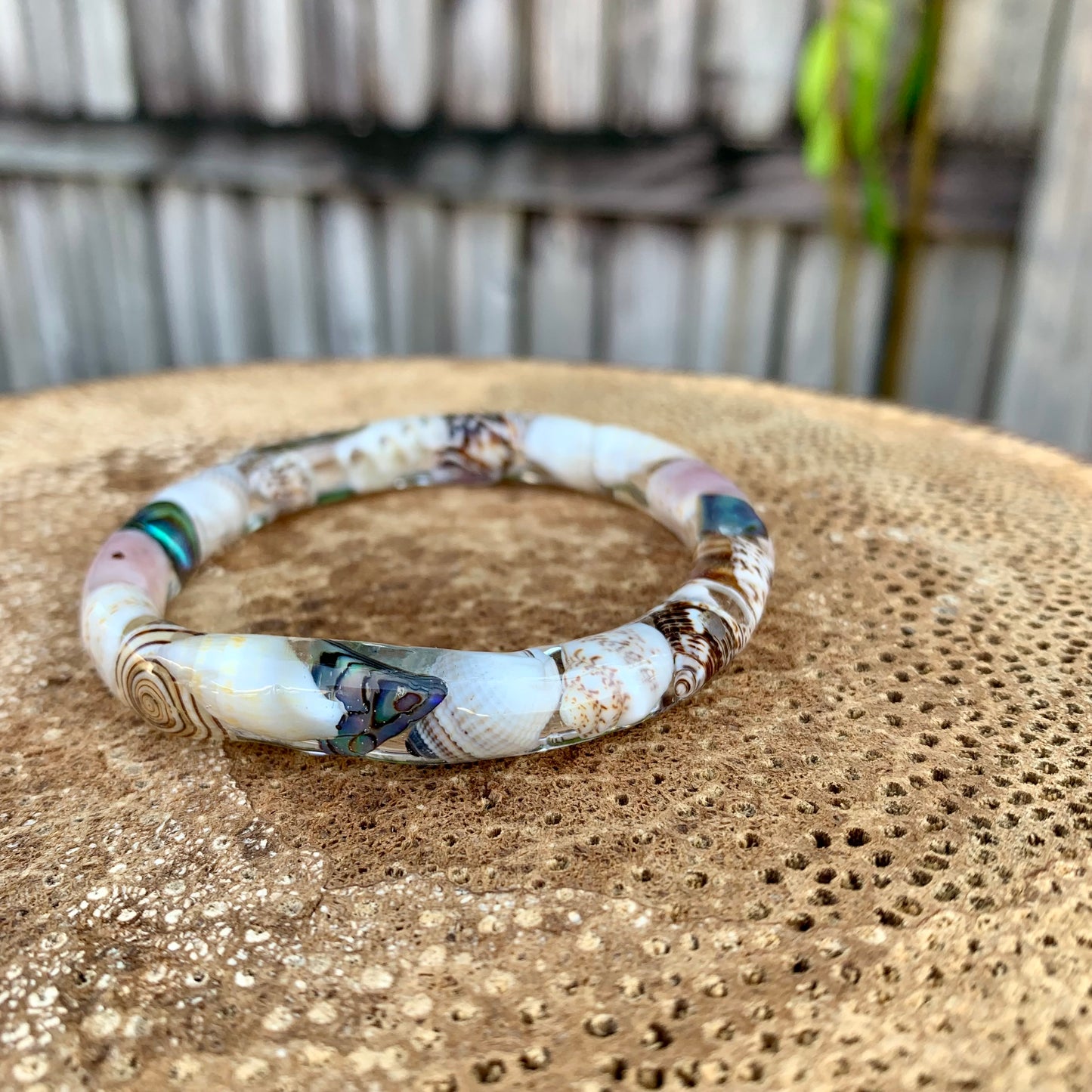 Skinny Mermaid Seashell Bangle Small