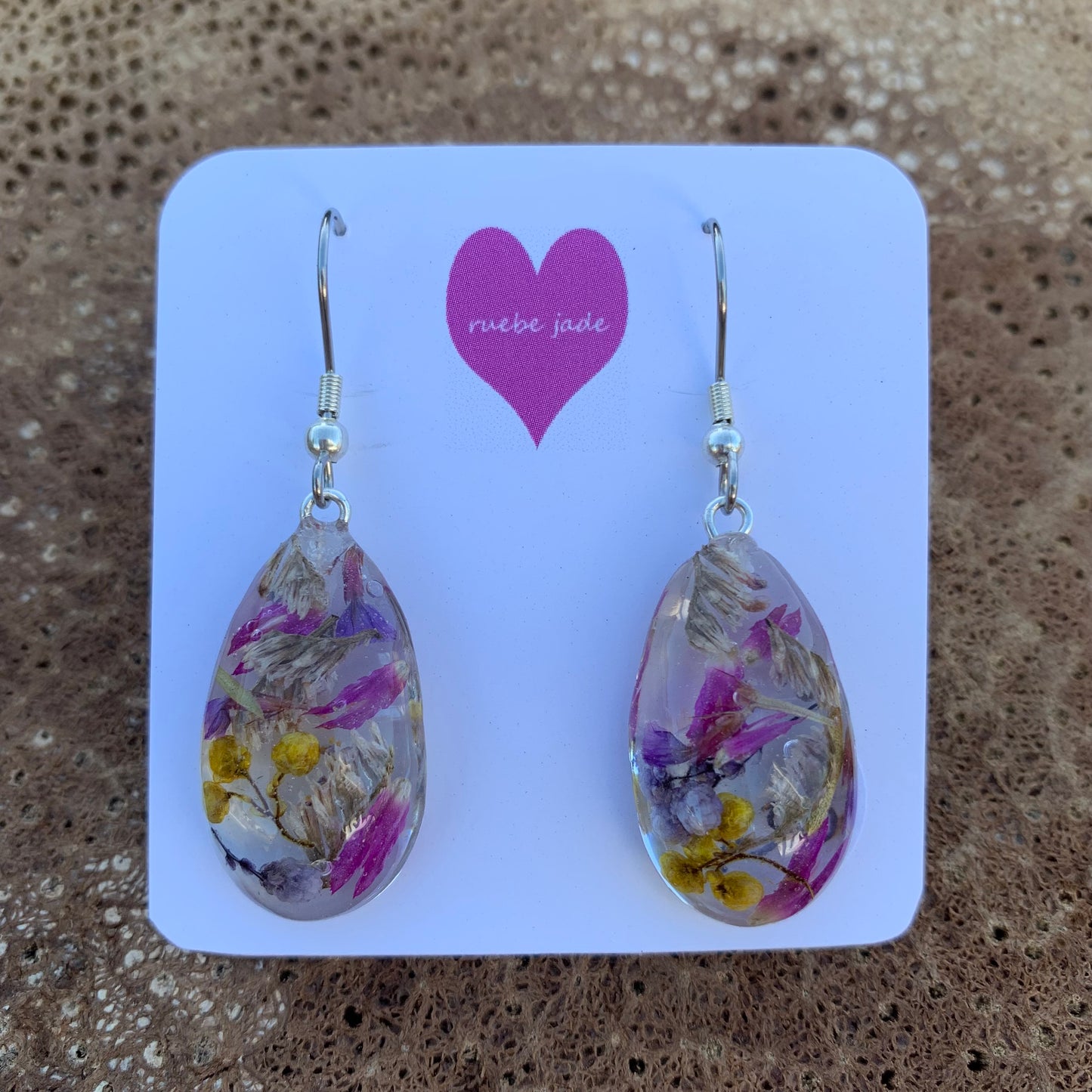 Droplet Dangle Flower Earrings