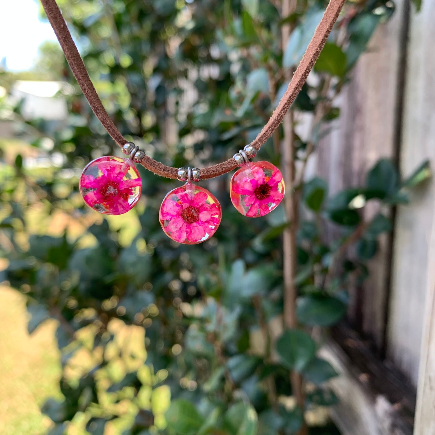 Pink Flowers Pendant Necklace