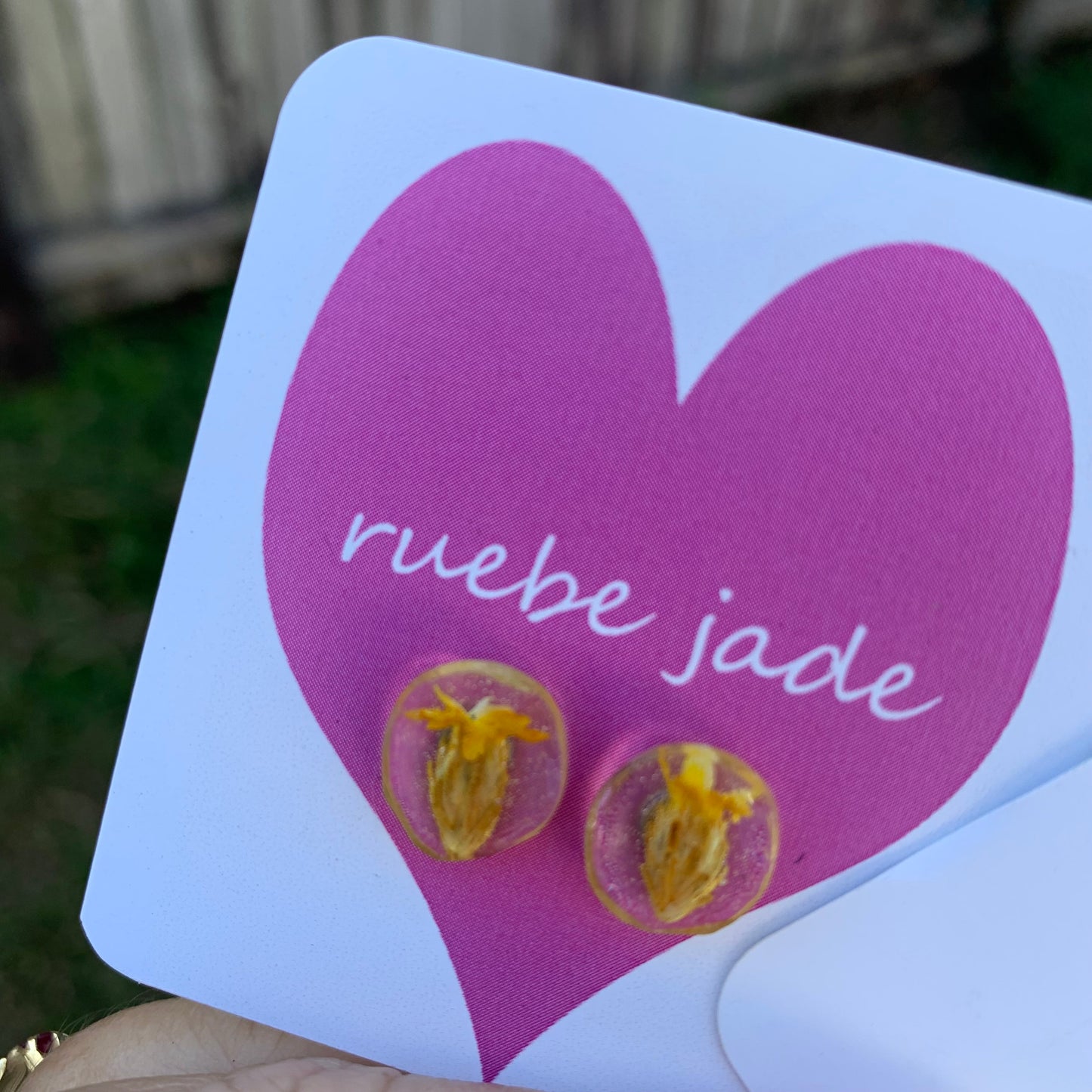 Yellow Daisy Flower Stud Earrings